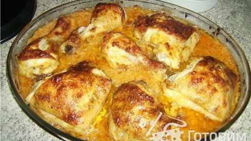 капуста, запеченная в духовке с курочкой