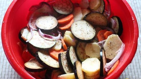 овощи, запеченные в рукаве