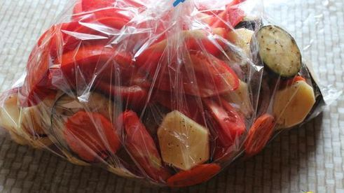 овощи, запеченные в рукаве