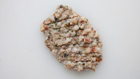 папарделле, фаршированные кальмарами, в кабачковом песто