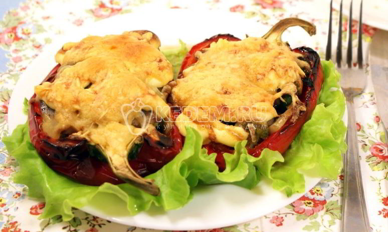 Рецепт перца фаршированного брокколи и грибами