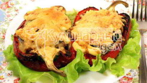 перец фаршированный брокколи и грибами