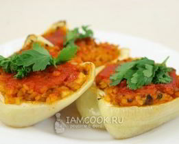 Перец фаршированный булгуром и грибами