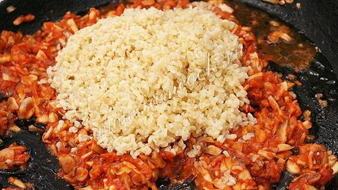 перец фаршированный булгуром и грибами