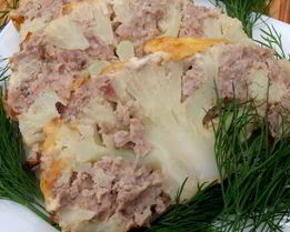 Цветная капуста, фаршированная фаршем
