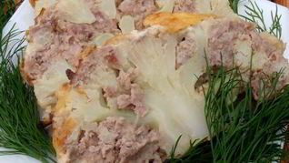 Цветная капуста, фаршированная фаршем