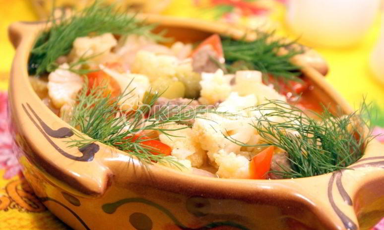 Рецепт цветной капусты с говядиной в мультиварке