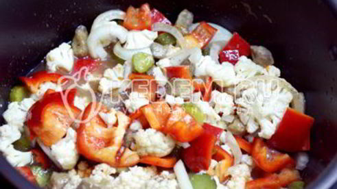 цветная капуста с говядиной в мультиварке