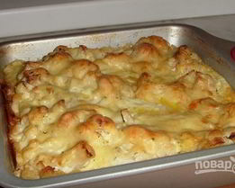 Цветная капуста с сыром запеченная