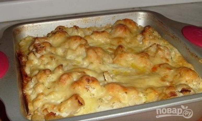 Рецепт цветной капусты с сыром запеченная