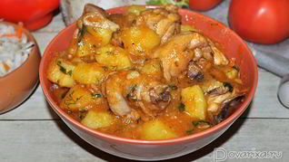 Тушеный картофель с курицей