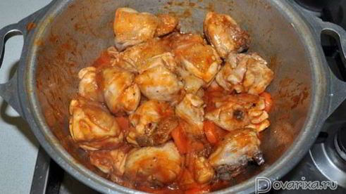 тушеный картофель с курицей