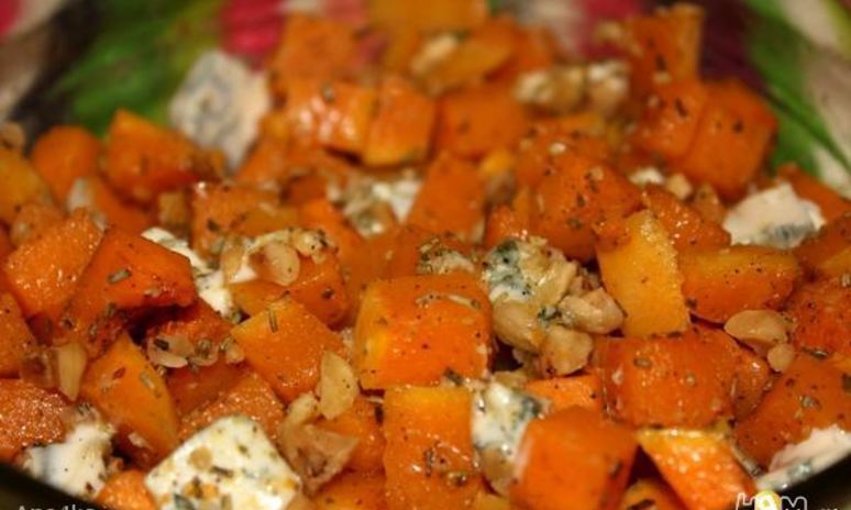 Рецепт тыквы запеченной с орехами и сыром дор блю