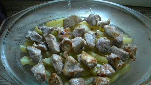 весенний запеченный картофель со свининой