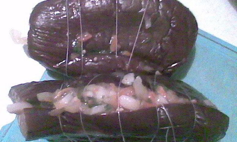 Рецепт закатанных фаршированных баклажанов