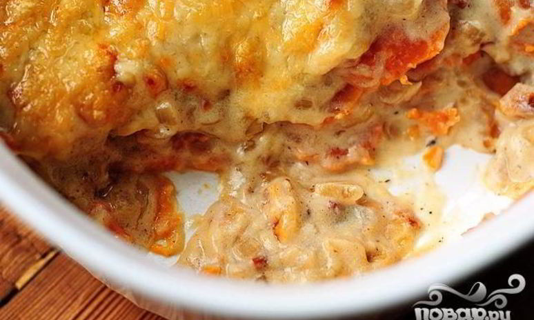 Рецепт запеченного сладкого картофеля с беконом и сыром