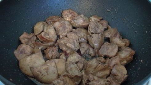 куриная печень с тыквой и яблоками