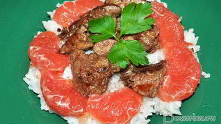 Куриная печень с винно-медовым соусом