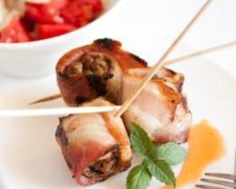 Куриная печень в беконе