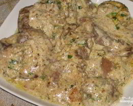 Куриная печень в сметане