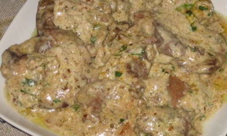 Рецепт куриной печени в сметане