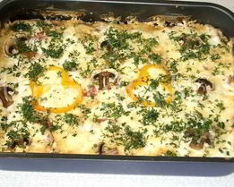 Печень говяжья с овощами