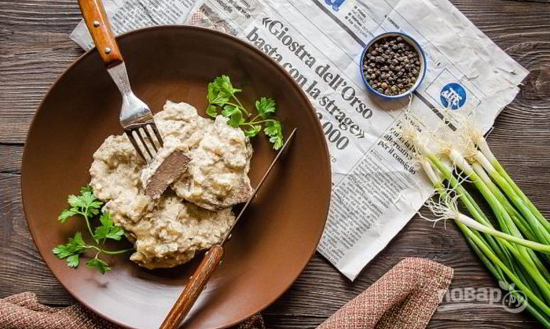 Рецепт печени говяжья в сметане