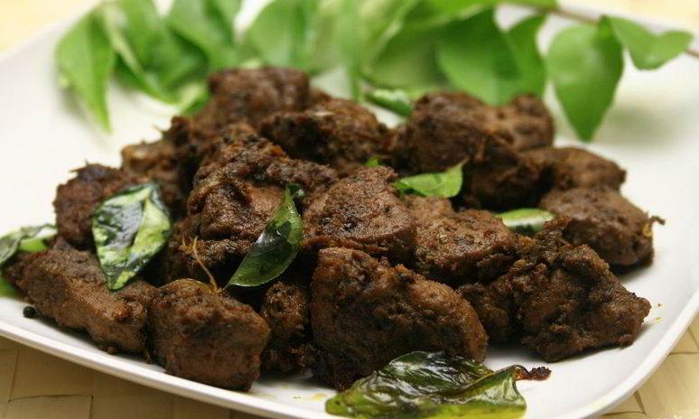 Рецепт печени говяжья, жаренная кусками