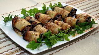 Печень с баклажанами