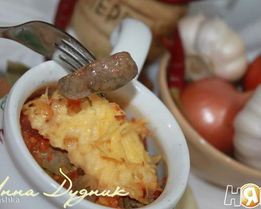 Печень с помидорами