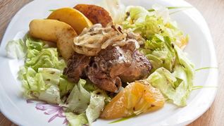 Жареная на сковороде утиная печень