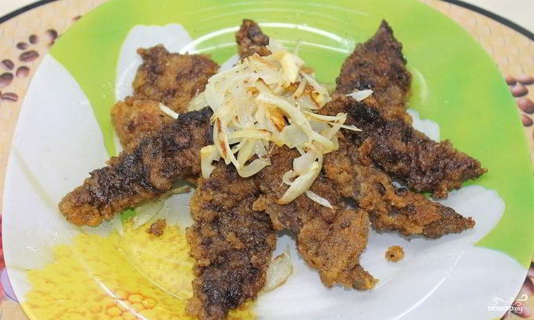 Рецепт жареной печени свиной