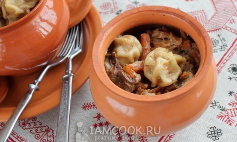 Рецепт пельменей по-амурски в горшочках