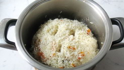 диетический плов с куриными желудками