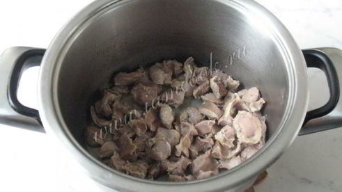 диетический плов с куриными желудками