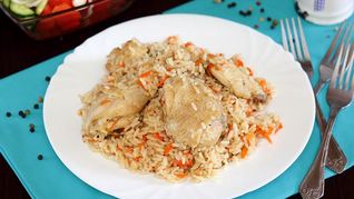 Диетический плов с курицей в мультиварке