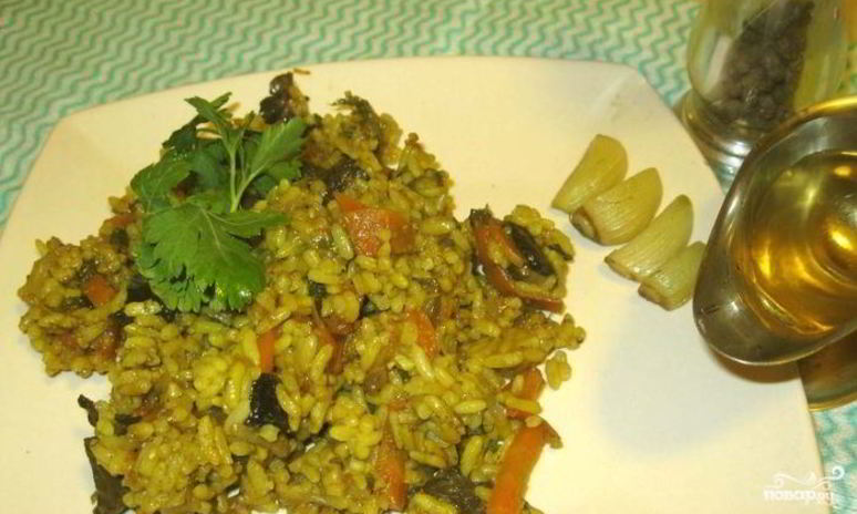 Рецепт грибного плова