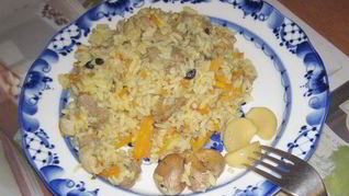 Плов из баранины с помидорами