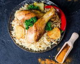 Плов из курицы и картофеля