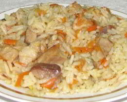 Плов из свинины на сковороде