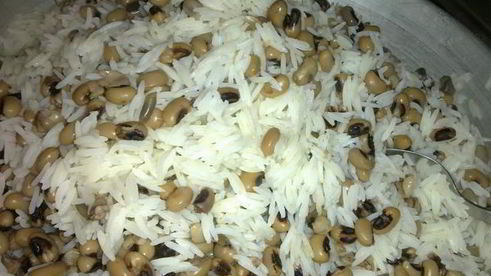 плов с фасолью черноглазка