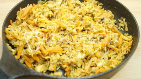 плов с грибами