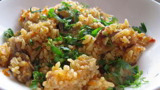 Плов с курицей и свининой