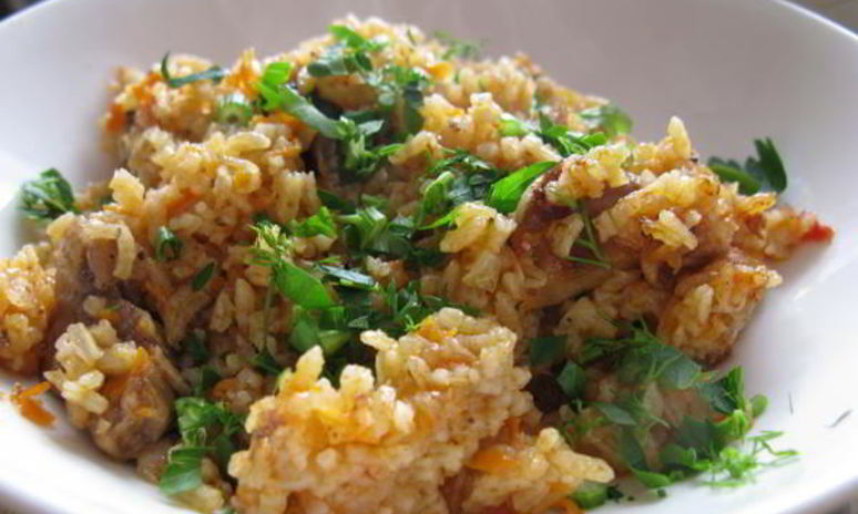 Рецепт плова с курицей и свининой