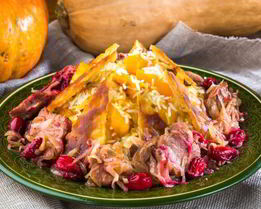 Плов с телятиной, тыквой и кизилом Балгабах