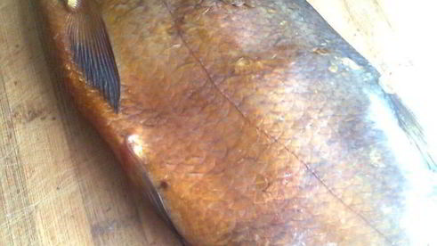 плов с тыквой , капченой рыбой и гранатом