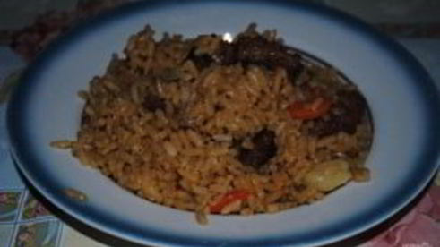 сытный плов с говядиной