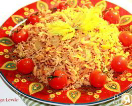 Томатный плов с кальмарами