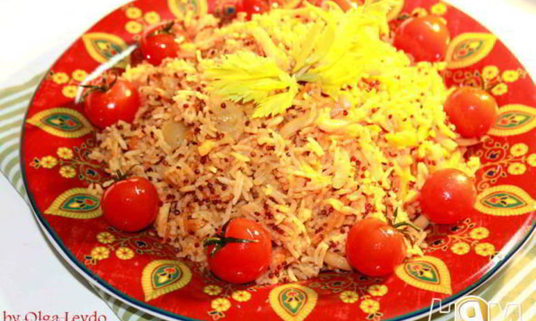 Рецепт томатного плова с кальмарами