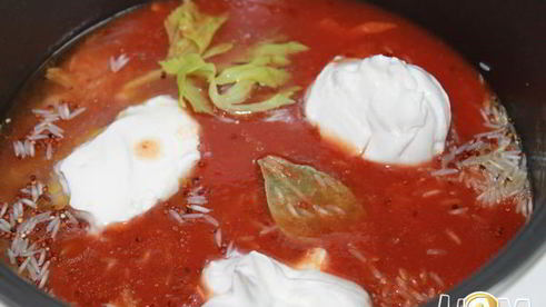 томатный плов с кальмарами